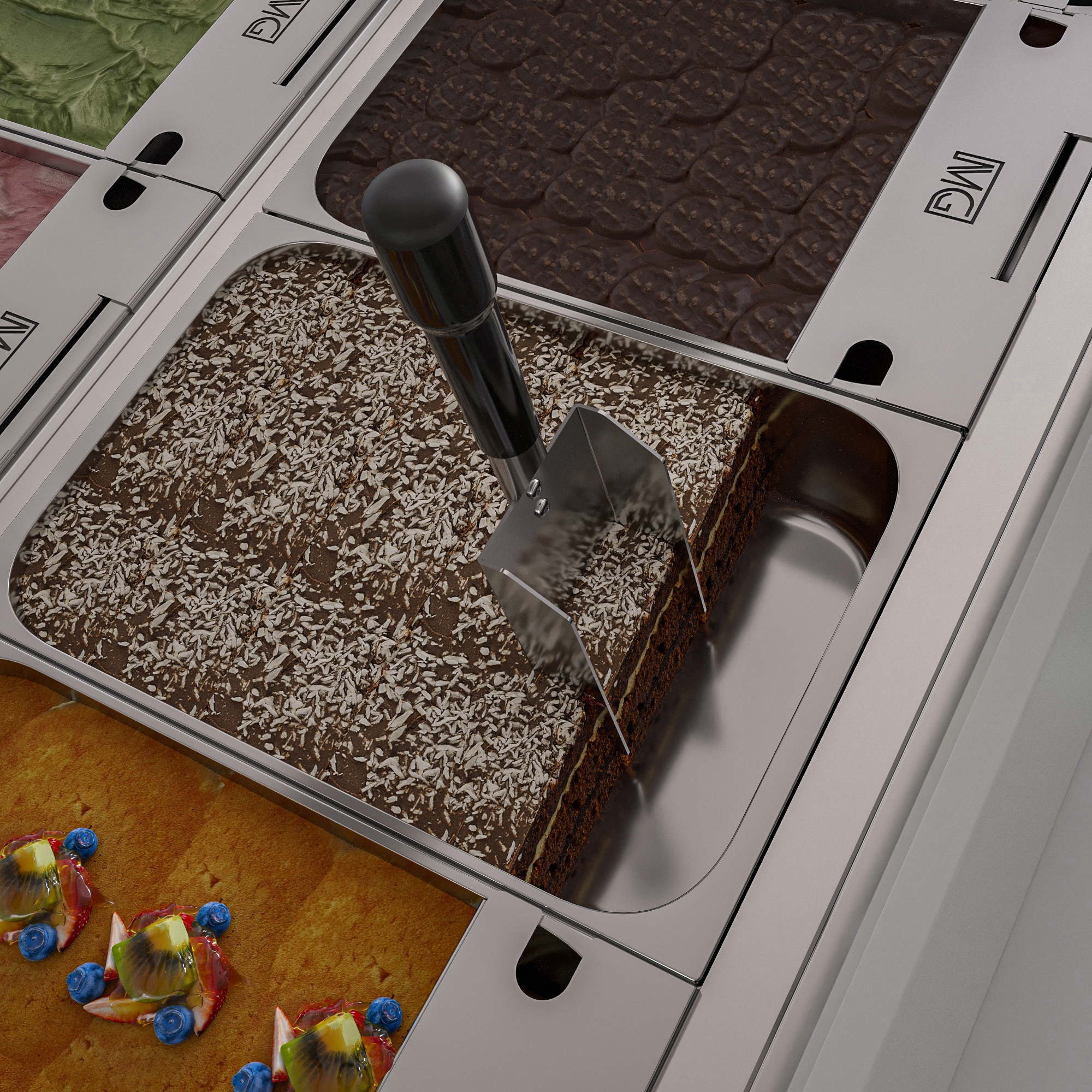 Spatule centrale en utilisation