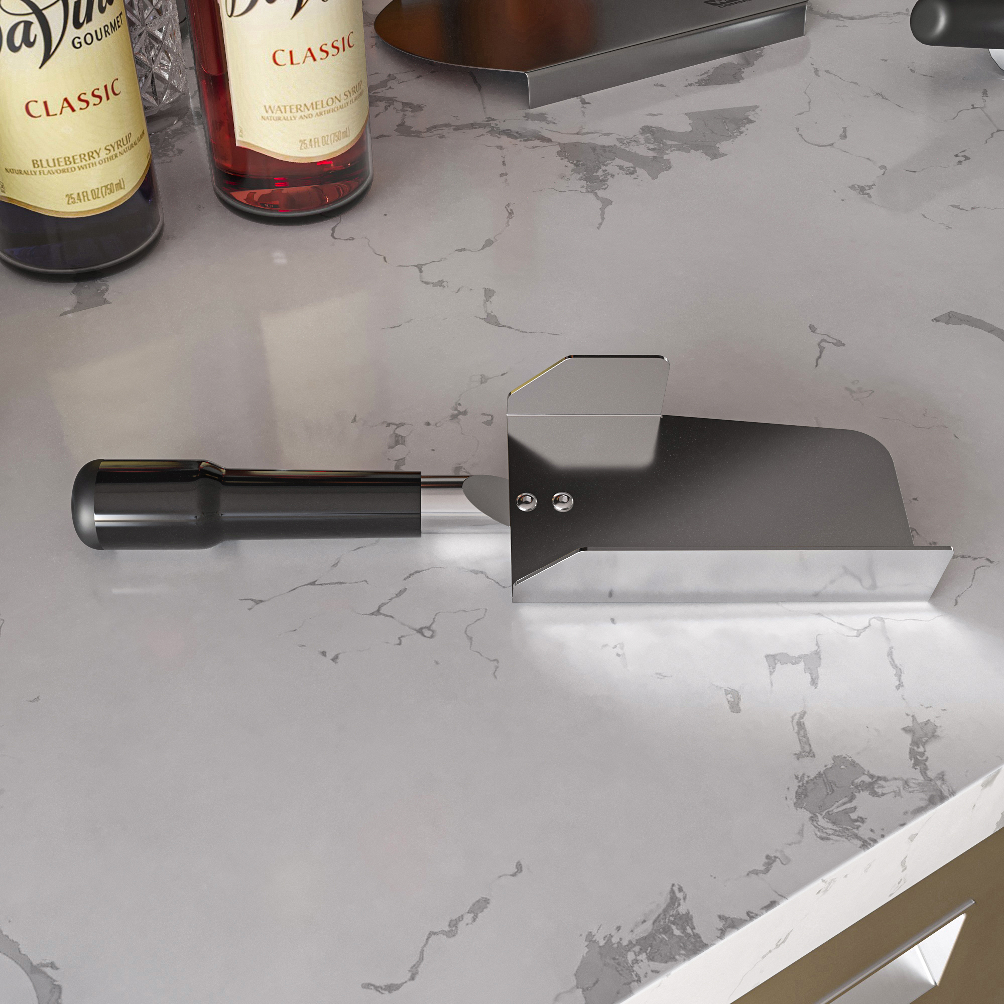 Spatule droite sur plan de travail